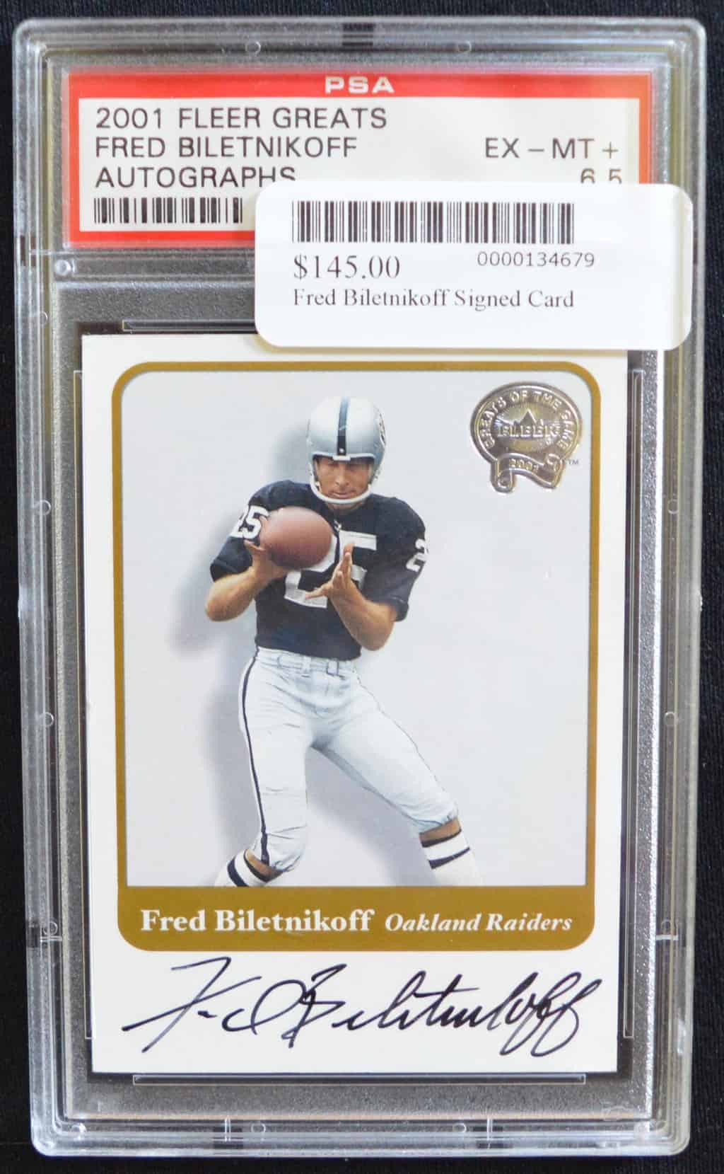 Fred Biletnikoff Signed Card