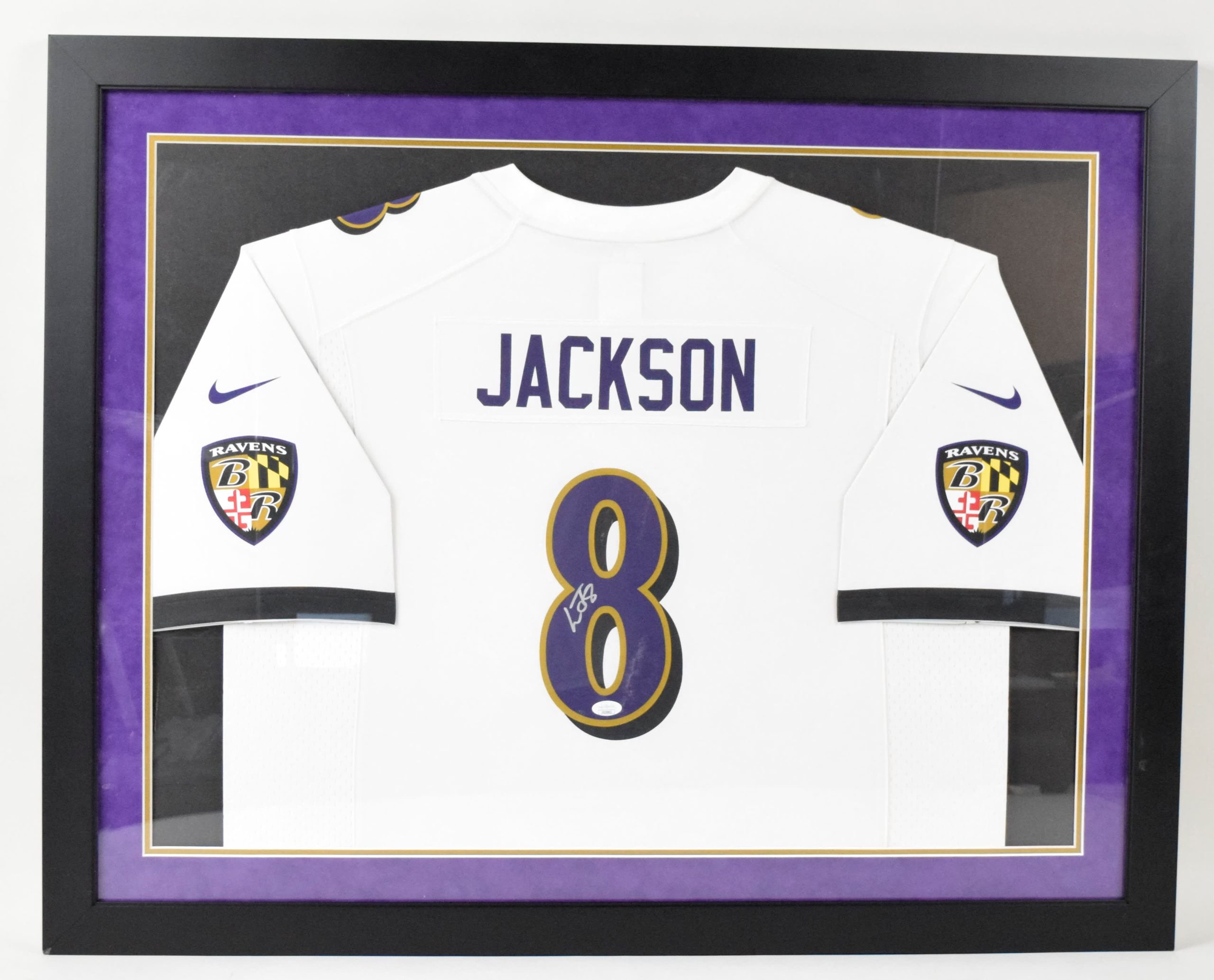 framed lamar jackson jersey